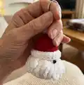 Santa Keychain Amigurumi Pattern step 3 - details and accessories