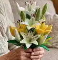 Crochet Lily Pattern step 4 - final assembly and finishing