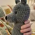 Wolf Hand Puppet Amigurumi Pattern step 2 - assembly progress