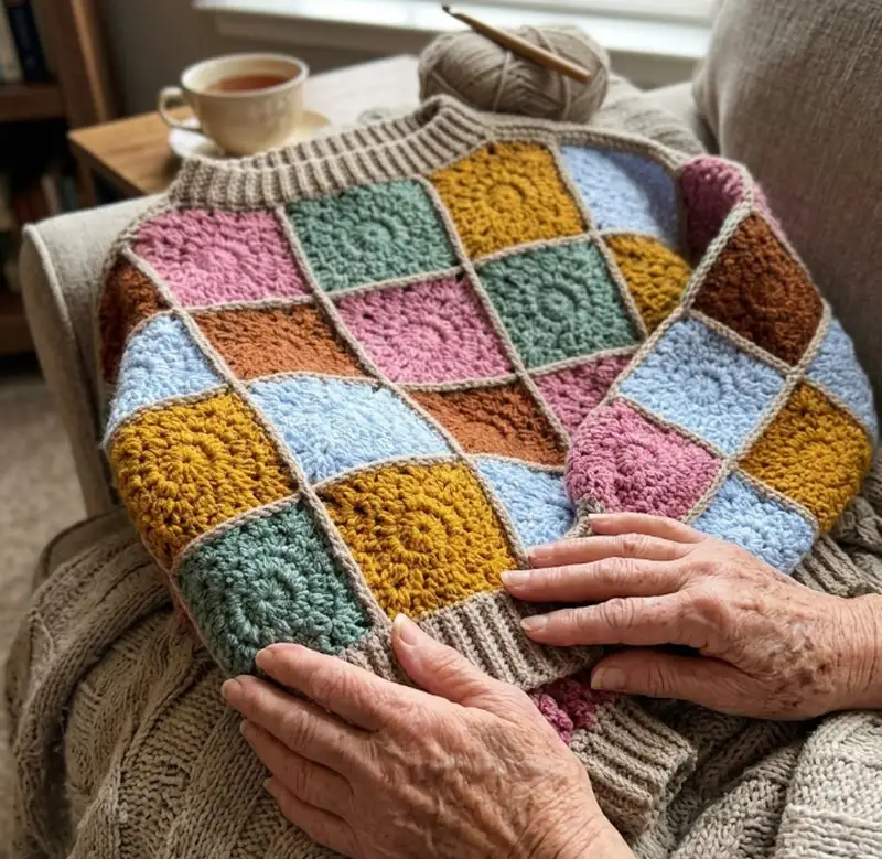 Quality crochet pattern: Patchwork Sweater Pattern - Intermediate level guide with complete instructions