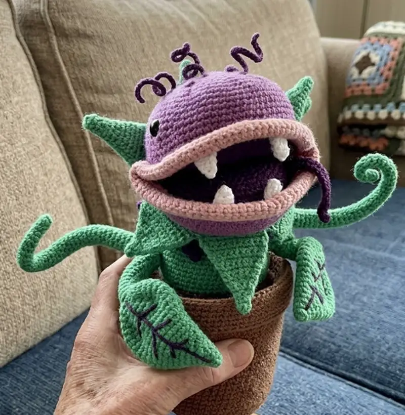 Complimentary Intermediate crochet pattern: Clarence the Peckish Plant Amigurumi Pattern - Simple to follow guide