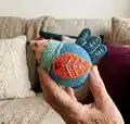Christmas Ornament Set Pattern step 2 - assembly progress