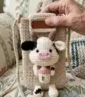 Cow Phone Pouch Amigurumi Pattern step 4 - final assembly and finishing