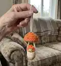 ELENDAN mushroom with mouse Amigurumi Pattern step 1 - construction progress