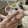 Cow Stacking Toy Amigurumi Pattern step 2 - assembly progress