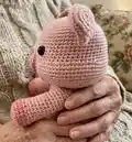 Pig Amigurumi Pattern step 2 - assembly progress