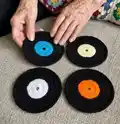 Vinyl Record Coasters Pattern step 4 - final assembly and finishing