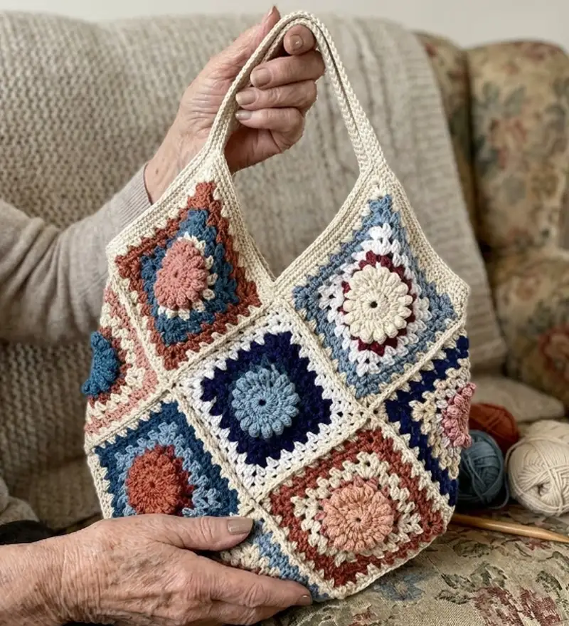 Complimentary Advanced crochet pattern: Granny shoulder bag Pattern - Simple to follow guide