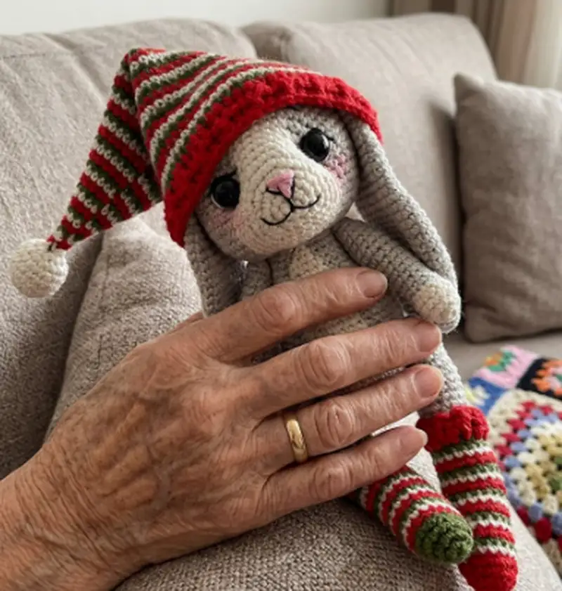 Complimentary Intermediate crochet pattern: Christmas Bunny Amigurumi Pattern - Simple to follow guide