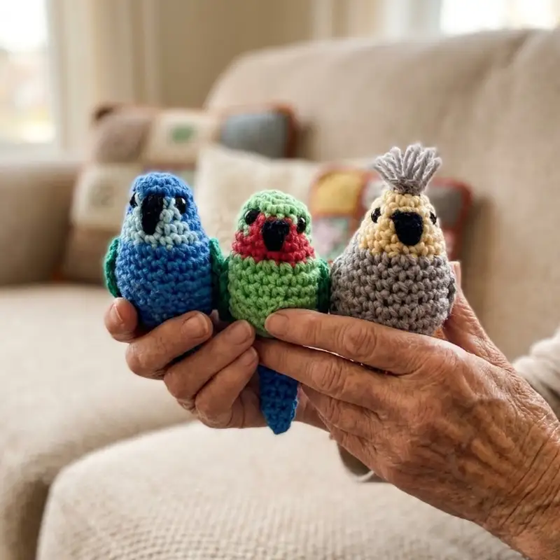 Complimentary Beginner Friendly crochet pattern: Mini Parrot Amigurumi Pattern - Simple to follow guide