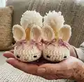 Hoppy Baby Bunny Slippers Pattern step 4 - final assembly and finishing
