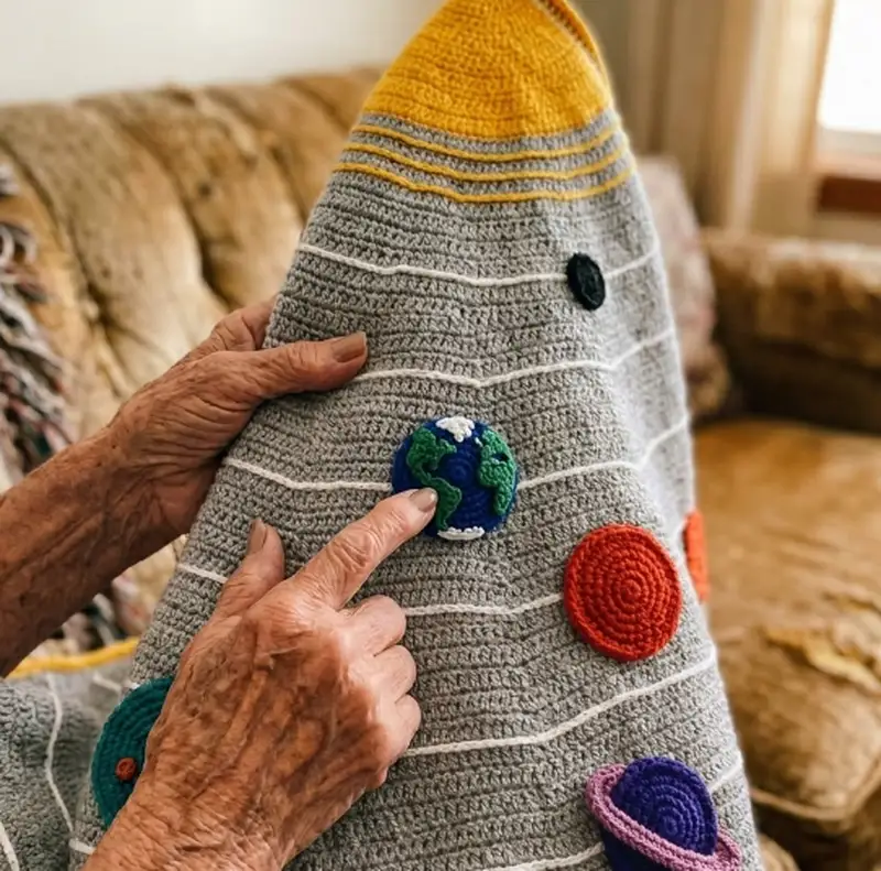 Complimentary Intermediate crochet pattern: Solar System Space Blanket Pattern - Simple to follow guide