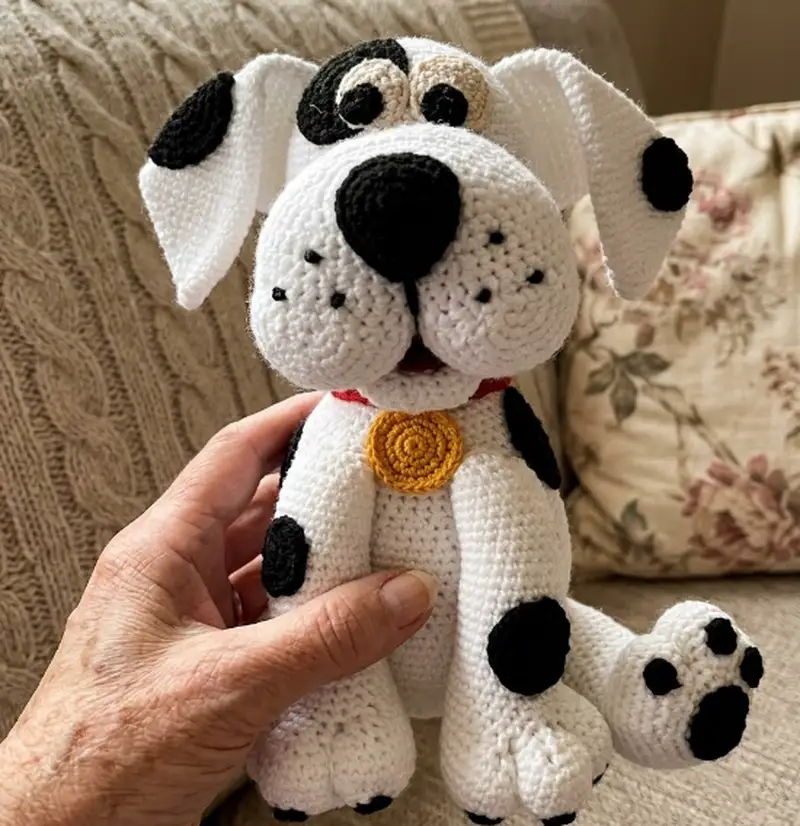 Complimentary Intermediate crochet pattern: Dog Dotty Amigurumi Pattern - Simple to follow guide