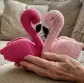 Florence the Flamingo Amigurumi Pattern step 1 - construction progress