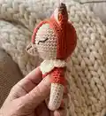 Rattle Fox Amigurumi Pattern step 2 - assembly progress