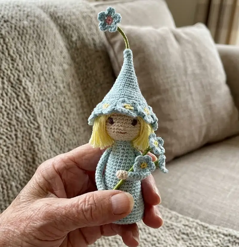Complimentary Intermediate crochet pattern: Forget-Me-Not Fairy Amigurumi Pattern - Simple to follow guide