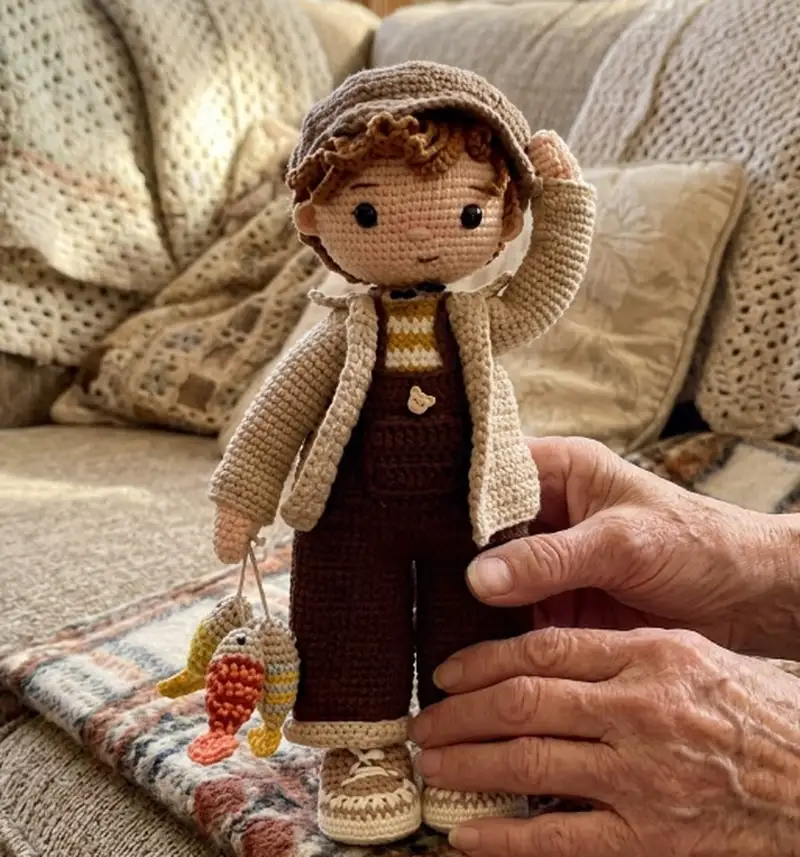 Complimentary Intermediate crochet pattern: Tommy The Fisher Amigurumi Pattern - Simple to follow guide