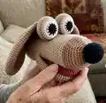 Dog Hand Puppet Amigurumi Pattern step 1 - construction progress