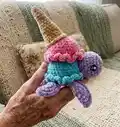 Ice Cream Turtle Amigurumi Pattern step 4 - final assembly and finishing