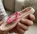 Baby Barefoot Sandals Pattern step 2 - assembly progress