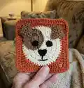 Dog Granny Square Crochet Pattern step 4 - final assembly and finishing