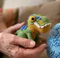 T-Rex Amigurumi Pattern step 1 - construction progress