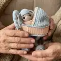 Doll in a Baby-Carriage Amigurumi Pattern step 1 - construction progress