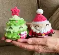 Reversible Christmas Amigurumi Pattern step 1 - construction progress