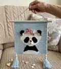 Panda Wall Hanging Decor Pattern step 1 - construction progress