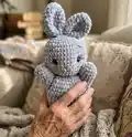 Bunny Hand Puppet Amigurumi Pattern step 1 - construction progress
