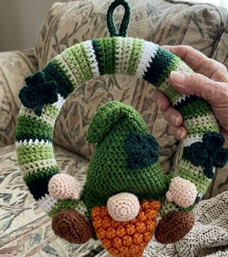 Complimentary Beginner Friendly crochet pattern: Lucky Gnome Wreath Amigurumi Pattern - Simple to follow guide