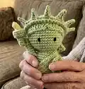 Lady Liberty Amigurumi Pattern step 4 - final assembly and finishing