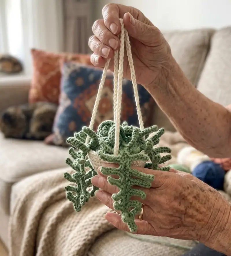 Complimentary Intermediate crochet pattern: Fern Plant Car Pattern - Simple to follow guide