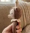 Rattle Deer Amigurumi Pattern step 2 - assembly progress