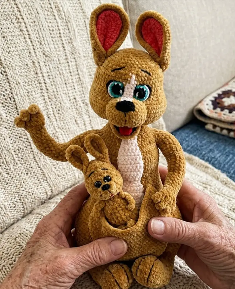 Complimentary Intermediate crochet pattern: Kangaroo Amigurumi Pattern - Simple to follow guide