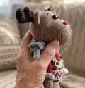 Reindeer Amigurumi Pattern step 2 - assembly progress