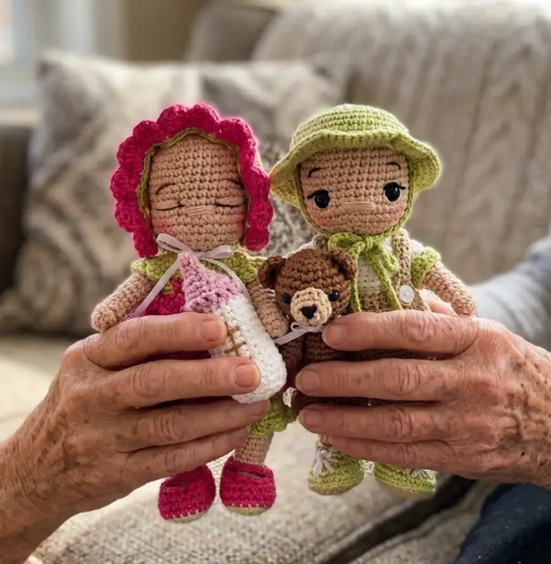 Complimentary Intermediate crochet pattern: Sweet Handfuls Babys Day Out Set Amigurumi Pattern - Simple to follow guide
