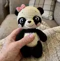 Yumi the Baby Panda Amigurumi Pattern step 1 - construction progress