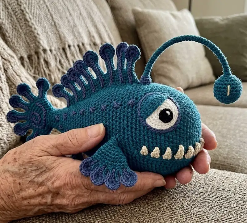 Complimentary Intermediate crochet pattern: Anglerfish SAM Amigurumi Pattern - Simple to follow guide