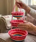 Colorful Hanging Baskets Crochet Pattern step 4 - final assembly and finishing