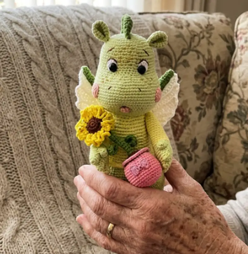 Complimentary Intermediate crochet pattern: GRETTA the DRAGON Amigurumi Pattern - Simple to follow guide