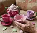 Floral Tea Set Crochet Pattern step 4 - final assembly and finishing