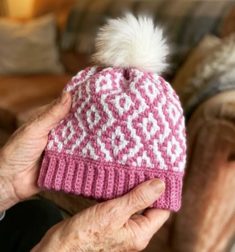 Complimentary Beginner Friendly crochet pattern: Diamond Beanie Pattern - Simple to follow guide