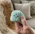 Vintage Vibes Baby Beanie Pattern step 2 - assembly progress