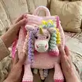 Plush Backpack Unicorn Amigurumi Pattern step 1 - construction progress