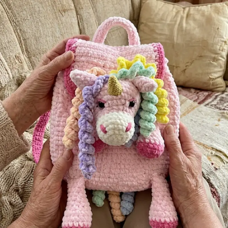 Quality crochet pattern: Plush Backpack Unicorn Amigurumi Pattern - Intermediate level guide with complete instructions