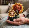 Baby Sunflower Amigurumi Pattern step 1 - construction progress