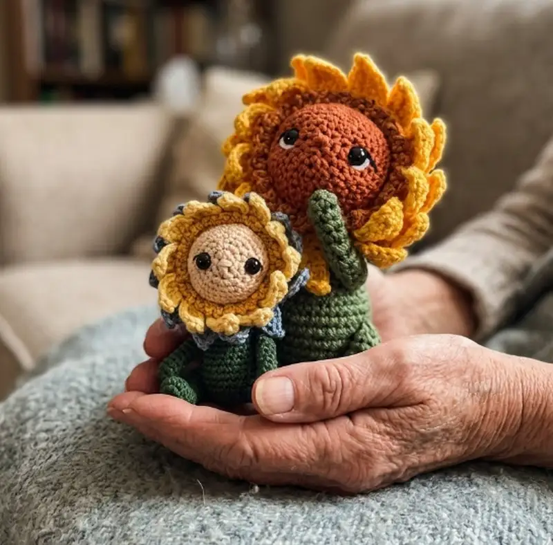 Complimentary Intermediate crochet pattern: Baby Sunflower Amigurumi Pattern - Simple to follow guide