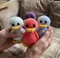 Dave The Duck Amigurumi Pattern step 1 - construction progress