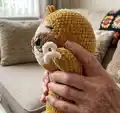 Samantha the Sloth Amigurumi Pattern step 3 - details and accessories